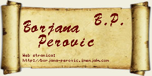 Borjana Perović vizit kartica